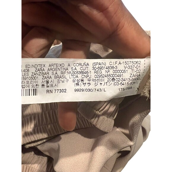 Zara Basic L Tan Beige Flowy Jogger Trousers - Picture 14 of 14